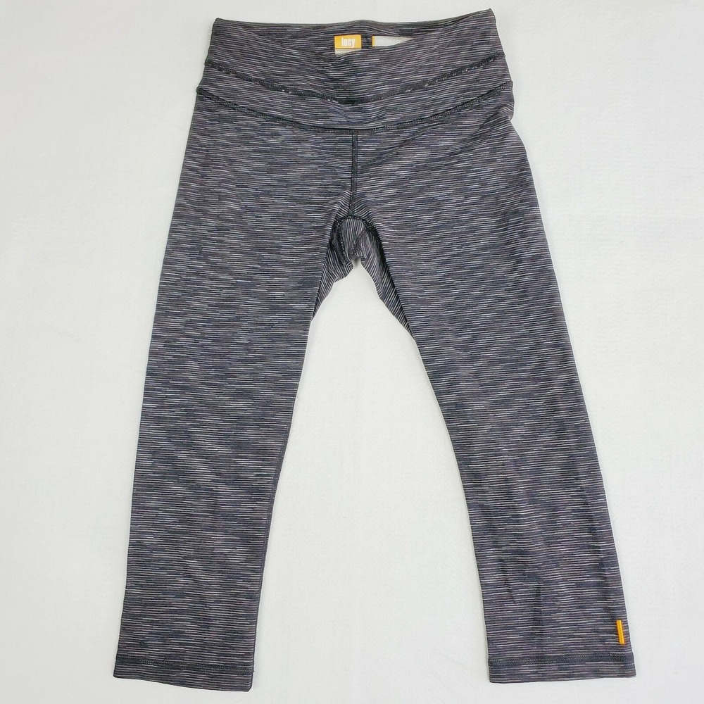 Lucy Hatha Collection Powermax Capri Leggings Size S Black Gray Athletic Workout
